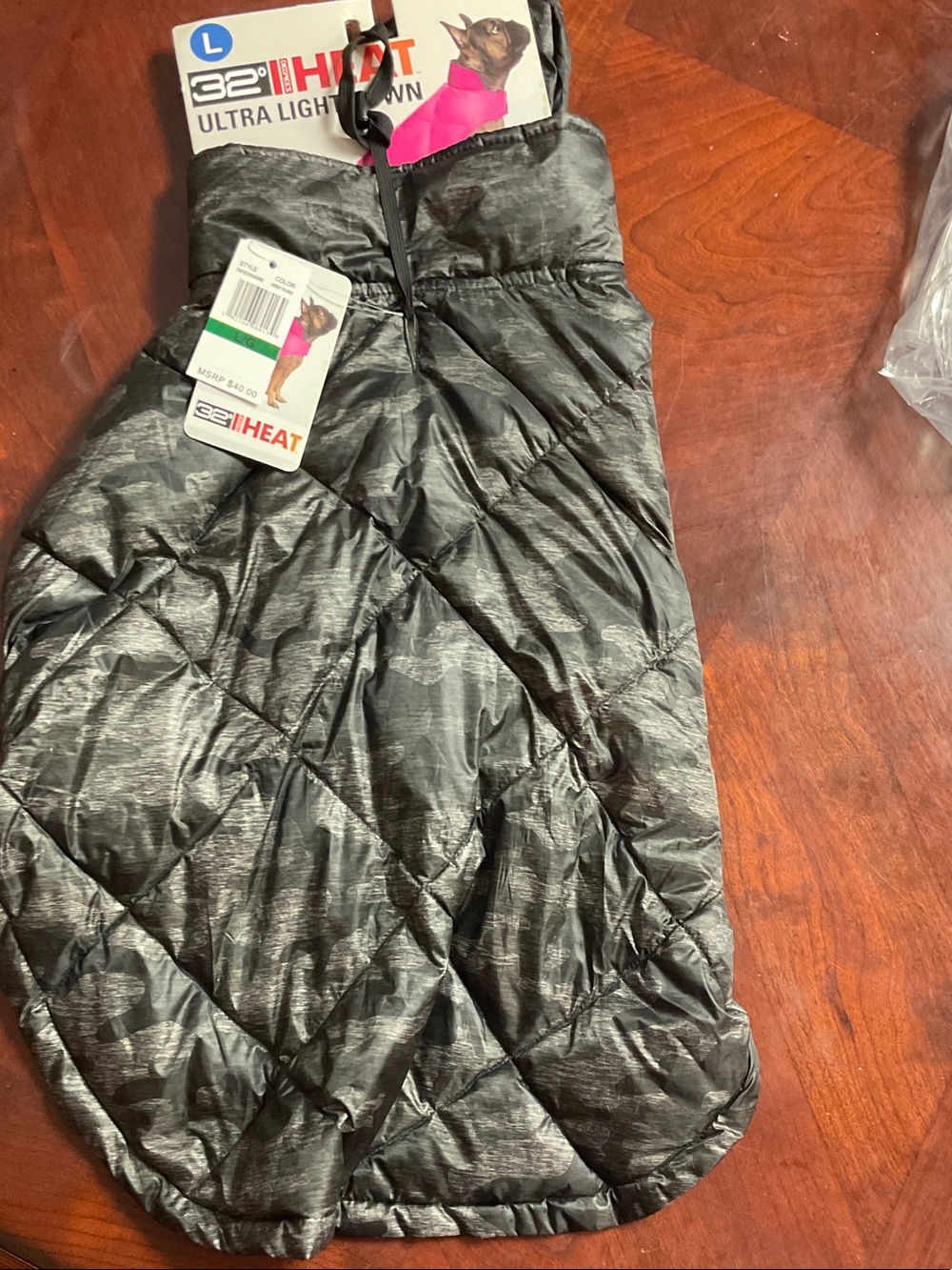 32 Degrees Black Quilted Ultra Light Dog Coat
